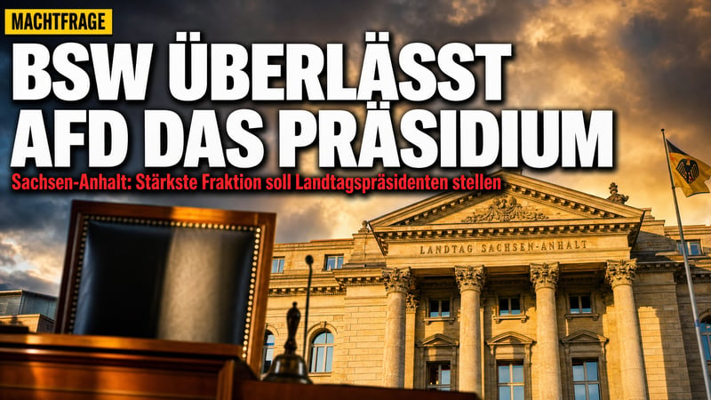 Magdeburg: BSW will AfD den Landtagspräsidenten überlassen!
