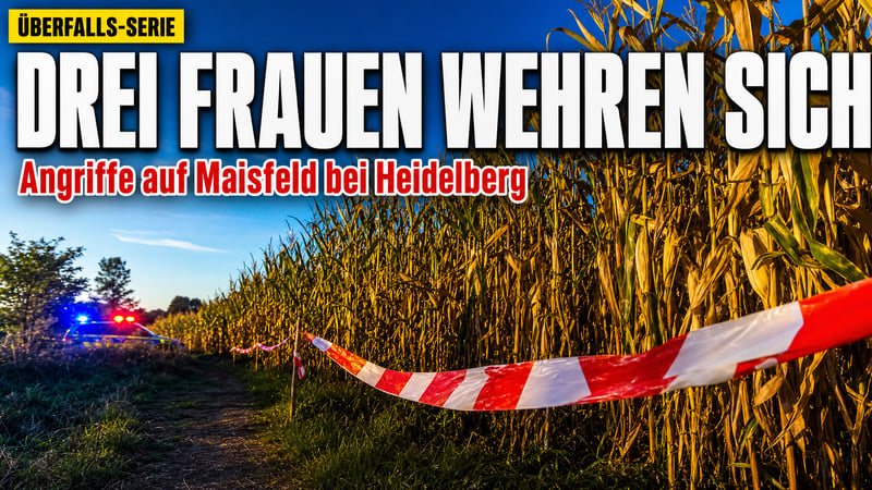 Maisfeld-Attacken in Heidelberg: Drei Frauen in 30 Minuten überfallen