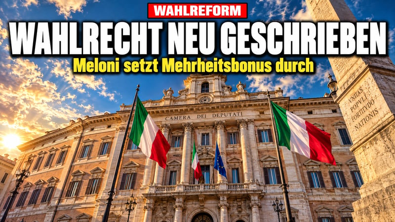 Mehrheit per Bonus: Meloni schreibt Italiens Wahlregeln neu!
