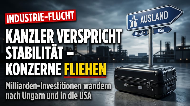Merz und der „Stabilitätsanker“: Ein Kanzler verkauft Zuversicht, während die Industrie längst die Koffer packt