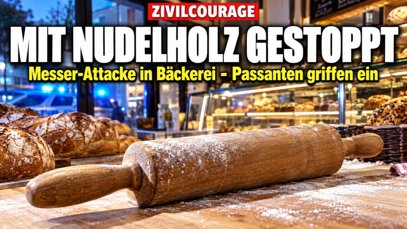 Messer-Attacke in der Bäckerei: Nudelholz stoppt den Angreifer