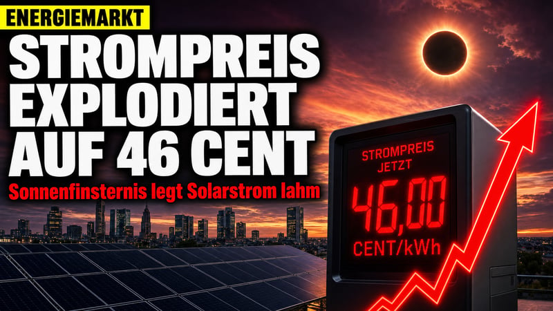 Mond verdunkelt Deutschland: Strompreis explodiert auf 46 Cent!