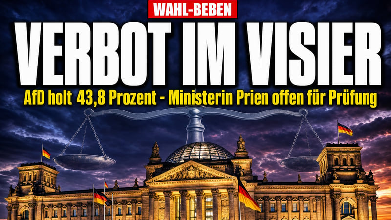 Nach dem 44-Prozent-Beben: Ministerin bringt AfD-Verbot ins Spiel