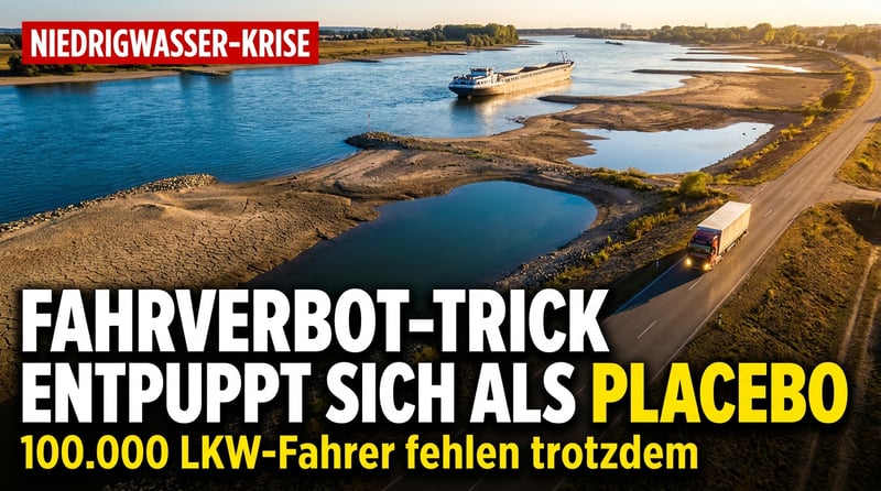 Niedrigwasser am Rhein: Berlins Sonntagsfahrverbot-Trick entpuppt sich als Placebo