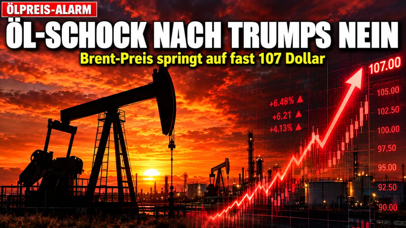 Öl-Schock nach Trumps Nein: Brent springt fast auf 107 Dollar!