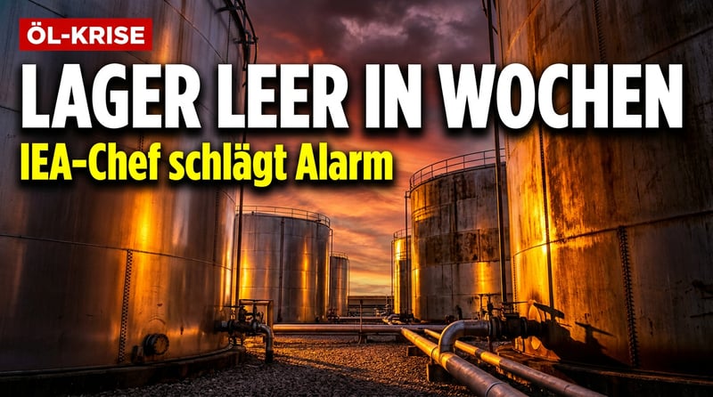 Ölmärkte am Abgrund: IEA-Chef warnt vor leeren Lagern – nur noch Wochen bis zum Engpass