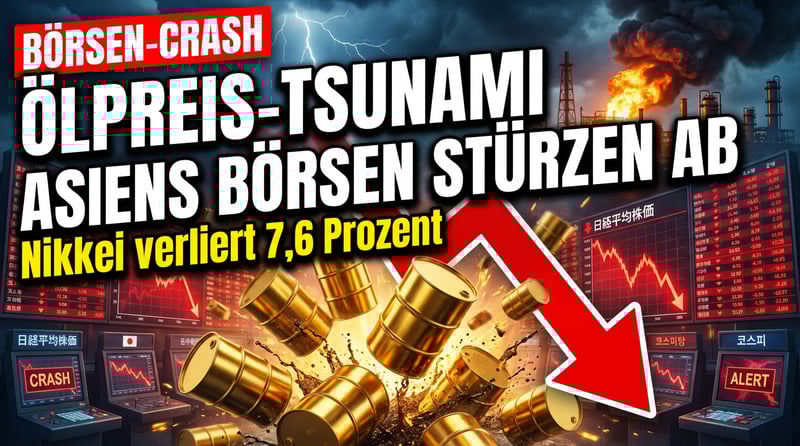 Ölpreis-Tsunami aus dem Nahen Osten: Asiens Börsen im freien Fall