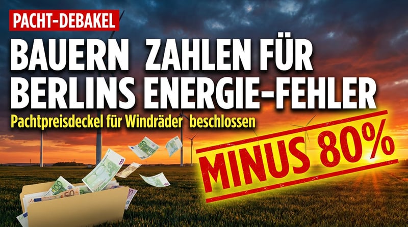 Pachtpreisdeckel für Windräder: Wie Berlin die Landwirte zur Kasse bittet, um das eigene EEG-Debakel zu kaschieren