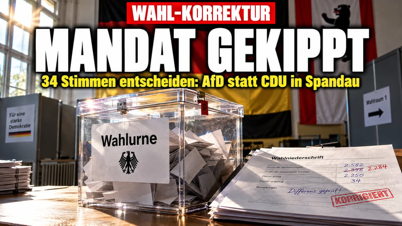 Panne in Spandau: 34 Stimmen drehen Direktmandat – AfD statt CDU!