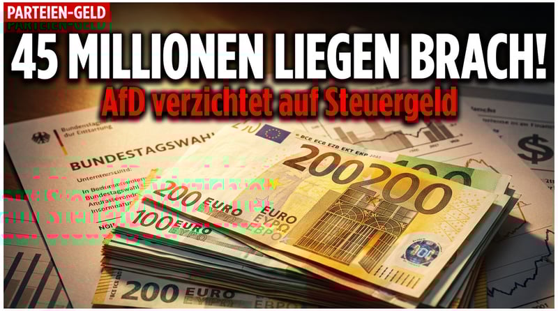 Paradoxe Parteienfinanzierung: AfD lässt 45 Millionen Euro Steuergeld liegen