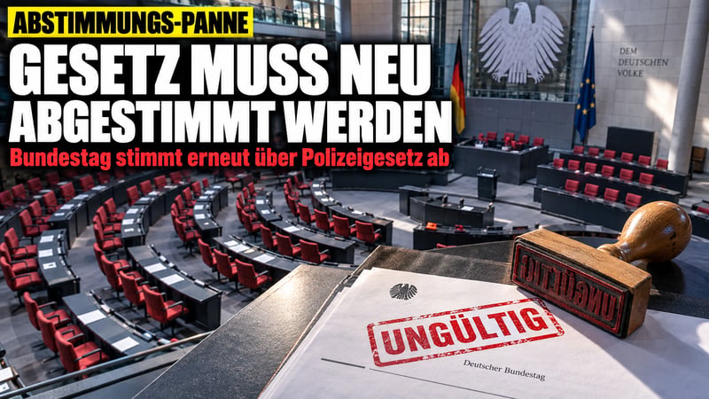 Peinliche Panne im Bundestag: Polizeigesetz muss noch mal durch!