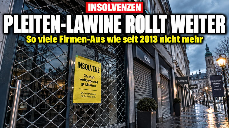 Pleiten-Lawine rollt weiter: So viele Firmen-Aus wie seit 2013 nicht!