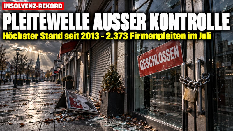 Pleitewelle ohne Ende: So viele Firmenpleiten wie seit 2013 nicht!