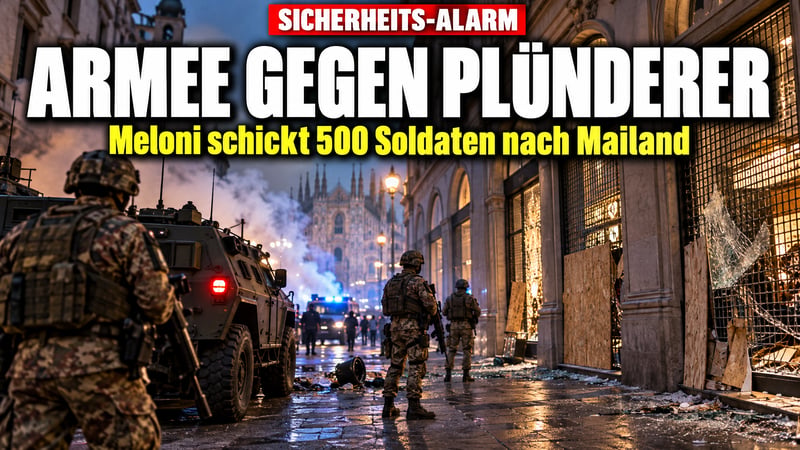 PlĂŒnderer am Domplatz: Meloni schickt die Armee nach Mailand!