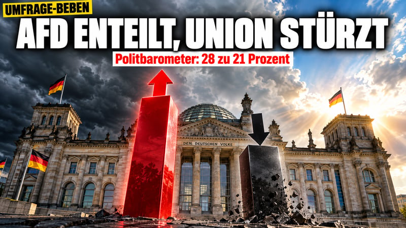 Politbarometer-Beben: AfD enteilt, Merz-Union stürzt auf 21 Prozent!
