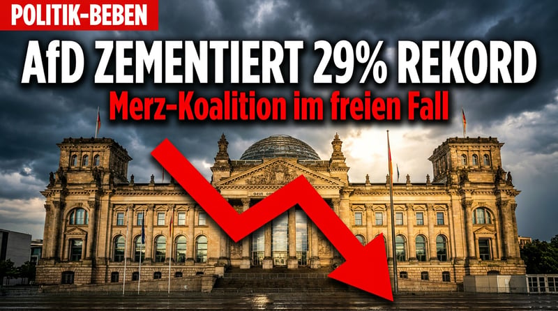 Politisches Erdbeben: AfD zementiert 29-Prozent-Rekord – Merz-Koalition im freien Fall