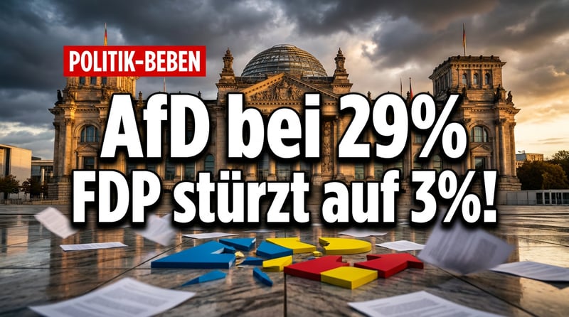 Politisches Erdbeben in Zeitlupe: AfD thront bei 29 Prozent, die FDP versinkt in der Bedeutungslosigkeit