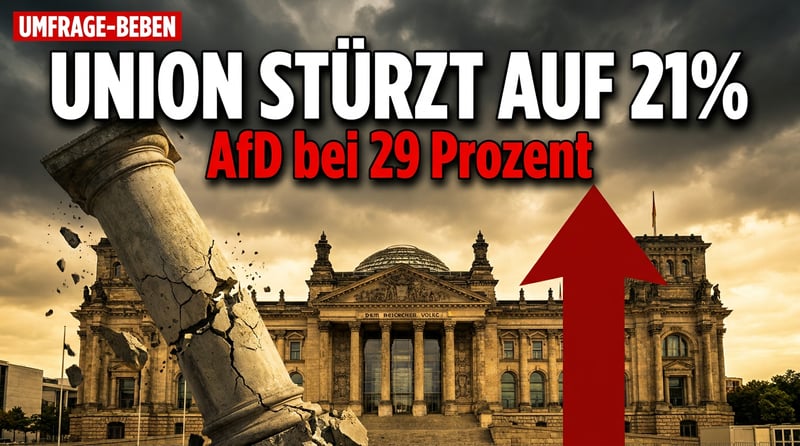 Politisches Erdbeben in Zeitlupe: Die Union stürzt auf 21 Prozent – die AfD triumphiert wie nie zuvor