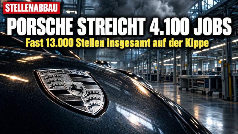 Porsche am Abgrund? VW will weitere 4.100 Jobs streichen!