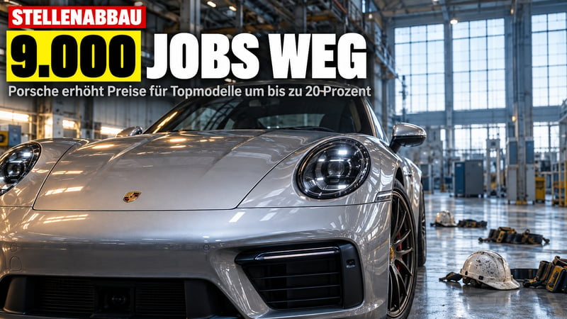 Porsche zieht die Notbremse: 9.000 Jobs weg, Luxus-Elfer noch teurer!