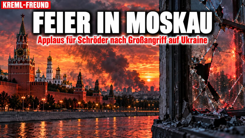 Raketen auf Kinder, Applaus für Schröder: Der Altkanzler in Moskau