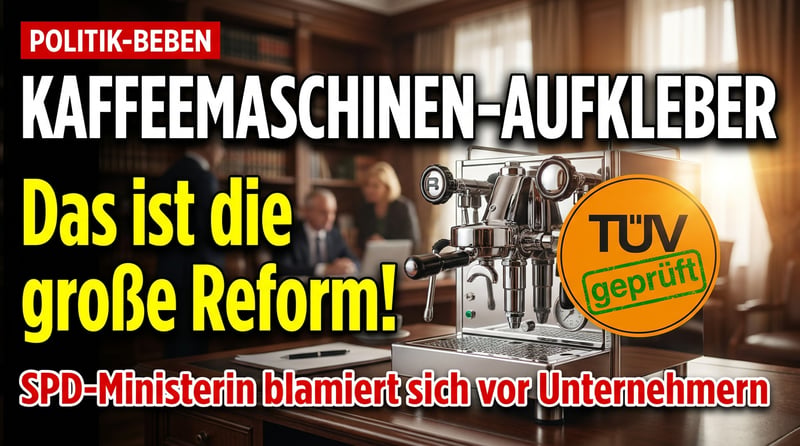 Reform-Theater der SPD: Wenn die große Entlastung der Wirtschaft auf einem Kaffeemaschinen-Aufkleber endet