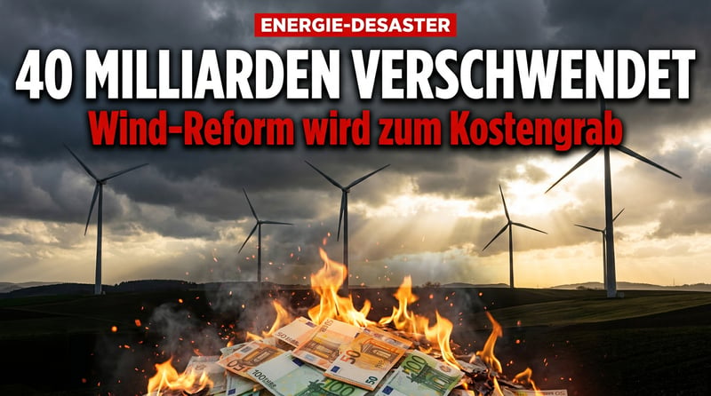 Reiches Wind-Reform: Statt Entlastung drohen dem Steuerzahler 40 Milliarden Euro Mehrkosten
