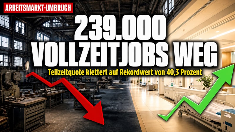 Rekord bei Teilzeit: Deutschland verliert 239.000 Vollzeitjobs