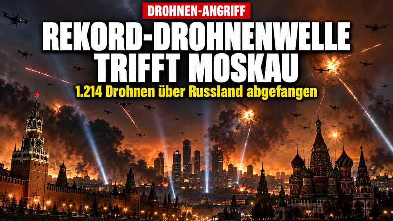 Rekord-Drohnenwelle: 1.214 Drohnen über Russland – Moskau im Visier!
