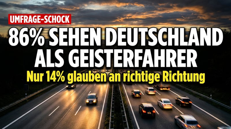 Rekordtief der Zuversicht: 86 Prozent der Deutschen halten ihr Land für einen Geisterfahrer