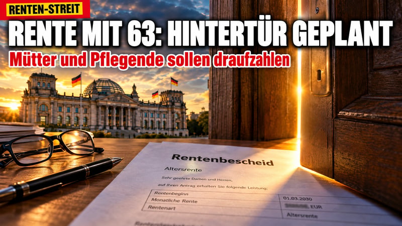 Rente mit 63: Union plant Hintertür – Mütter und Pflegende zahlen drauf