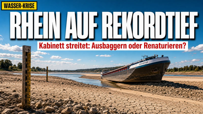 Rhein auf Rekordtief: Kabinett streitet – Ausbaggern oder Renaturieren?