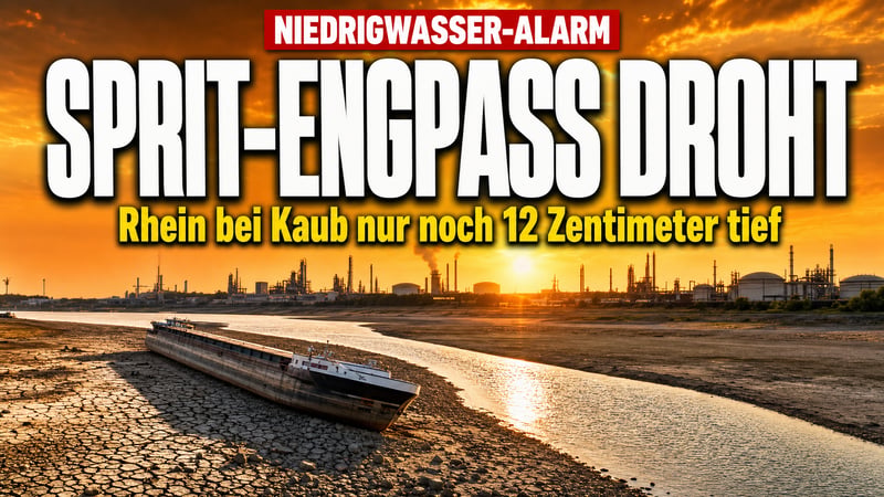 Rhein fast trocken: Verbände warnen vor Sprit-Engpass in Deutschland!