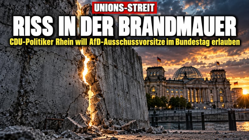 Rhein rüttelt an der Brandmauer: AfD soll Bundestagsausschüsse leiten