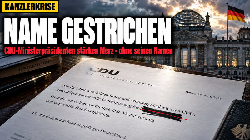 Rückendeckung mit Lücke: Kanzler-Name aus CDU-Brief getilgt!