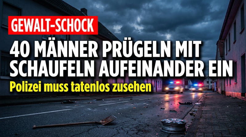 Sachsen im Schock: 40 Männer prügeln mit Schaufeln und Felgen aufeinander ein – Polizei muss tatenlos zusehen