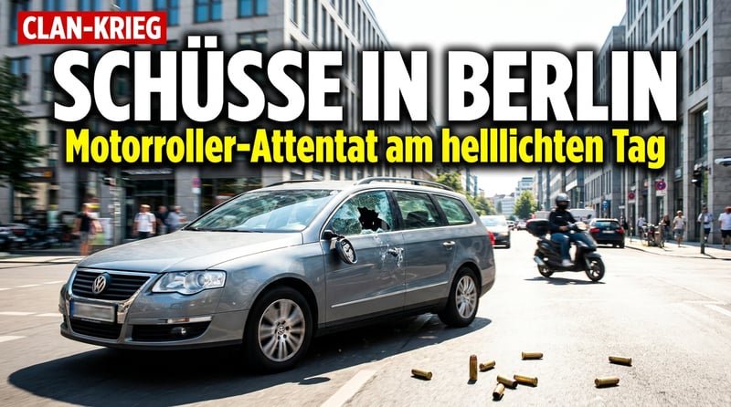 Schießerei am helllichten Tag: Clan-Krieg in Berlin eskaliert – Attentäter feuern vom Motorroller auf Remmo-Auto