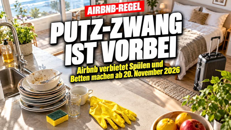 Schluss mit dem Putz-Zwang: Airbnb-Gäste müssen nicht mehr spülen!