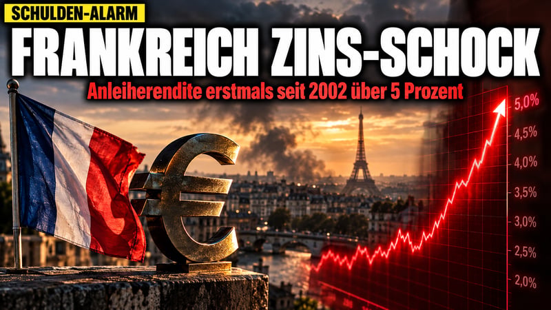 Schulden-Beben in Paris: Frankreichs Zinsen knacken die 5-Prozent-Marke!