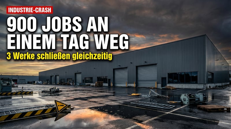Schwarzer Donnerstag für Deutschlands Industrie: 900 Jobs an einem Tag pulverisiert