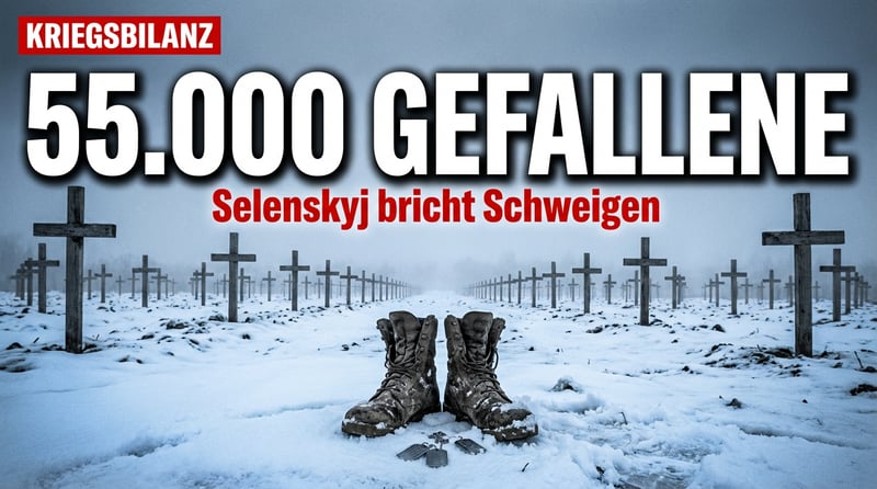 Selenskyj bricht das Schweigen: 55.000 ukrainische Soldaten gefallen