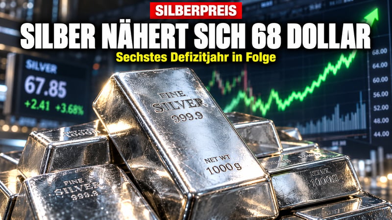Silber knapp unter 68 Dollar: Sechstes Defizitjahr in Folge!