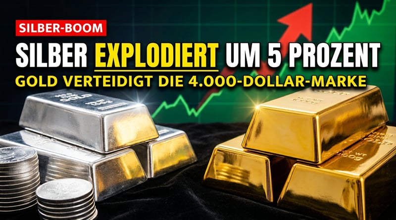 Silber schießt um 5 Prozent nach oben – Gold verteidigt die 4.000-Dollar-Marke wie eine Festung