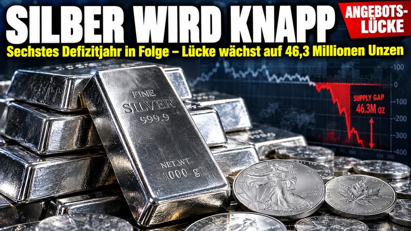 Silber wird knapp: Sechstes Defizitjahr in Folge, die Lücke wächst!