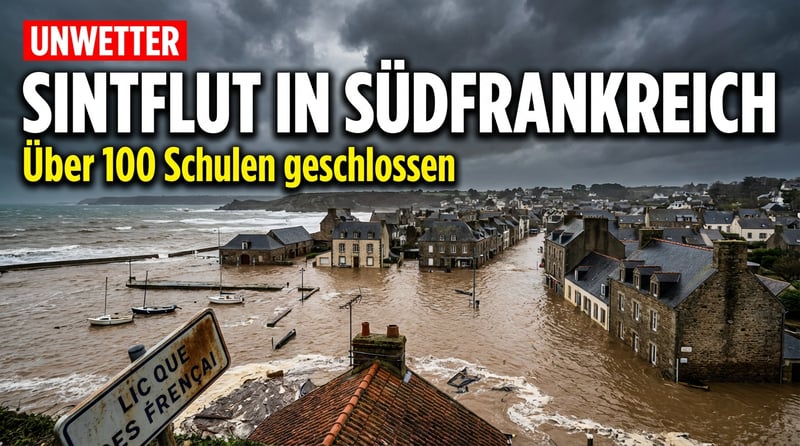 Sintflutartige Regenmassen verwandeln Südfrankreich in Seenlandschaft – Behörden schließen über hundert Schulen