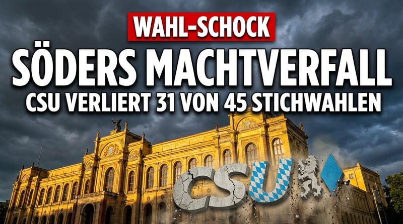 Söders Machtverfall: CSU kassiert historische Ohrfeige bei bayerischen Stichwahlen