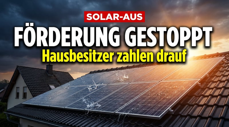 Solarförderung vor dem Aus: Wie die Bundesregierung private Hausbesitzer im Regen stehen lässt