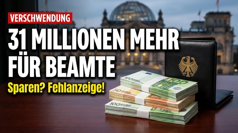 Sparen? Die Regierung Merz macht das Gegenteil – 31,4 Millionen Euro mehr für Beamten-Gehälter