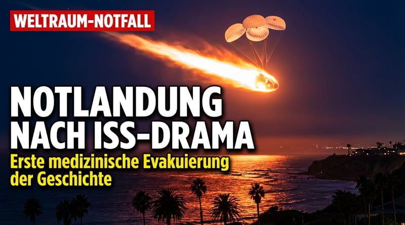 Spektakuläre Notlandung: SpaceX-Kapsel erhellt Kaliforniens Nachthimmel nach medizinischem Notfall auf der ISS