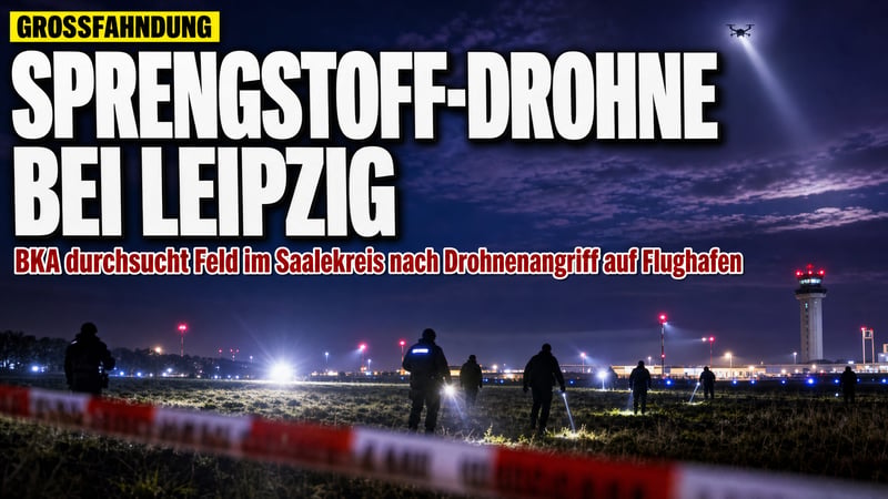 Sprengstoff-Drohne bei Leipzig: BKA durchkämmt Feld im Saalekreis!
